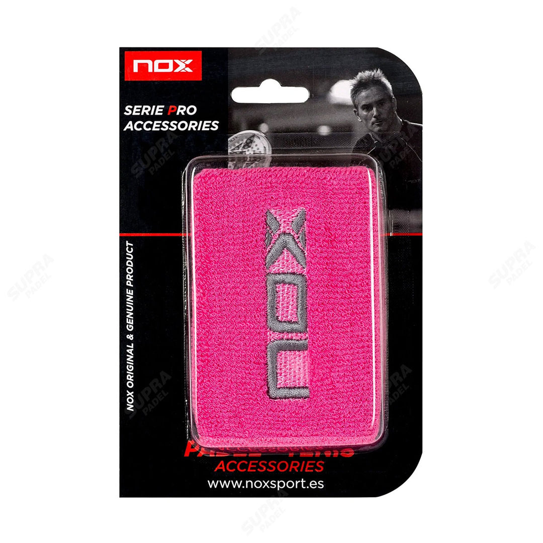 Muñequeras NOX Rosa logo Gris x 2 unidades