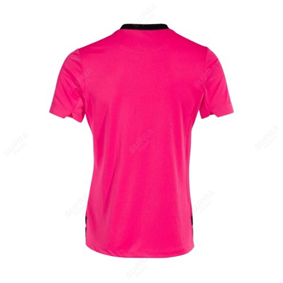 Polera Joma Ranking Manga Corta Fucsia Cuello Negro