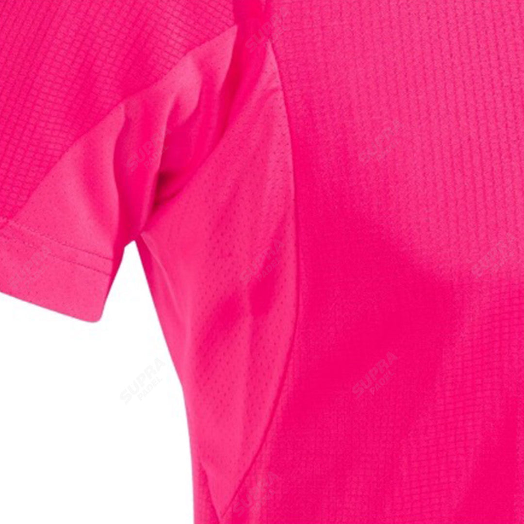 Polera Joma Ranking Manga Corta Fucsia Cuello Negro