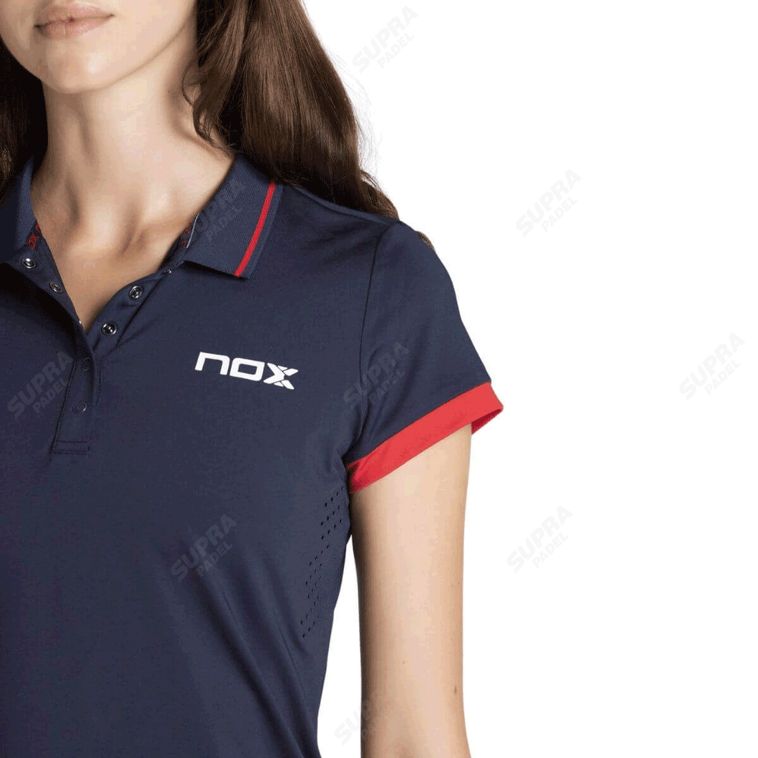 Polera NOX Mujer Pro Polo Azul Rojo